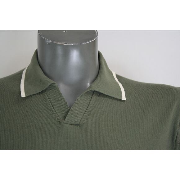 J.W. Anderson Uniqlo Green Tri-Blend Collared Pullover Polo Shirt Mens Small - Picture 2 of 5